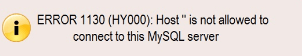 خطای MySQL error 1130